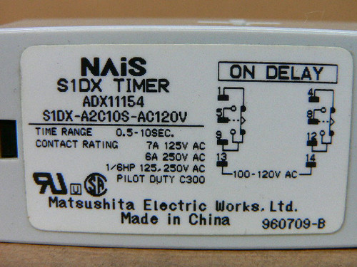 Matsushita S1dx Timer Adx11154 S1dx-A2c10s-Ac120v - Fen